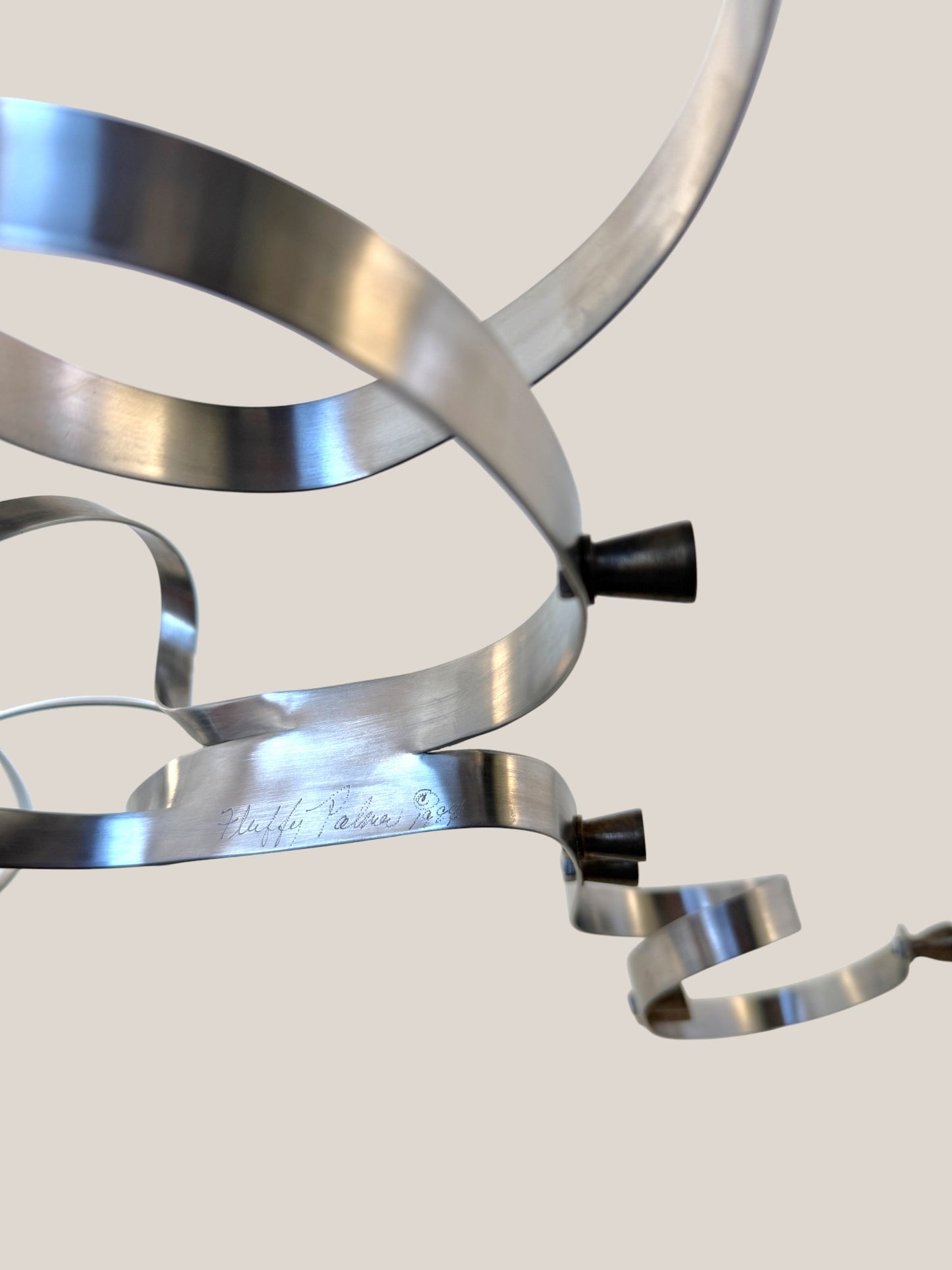 Whimsical Stainless Steel Menorah by Fluffy Palmer 1999