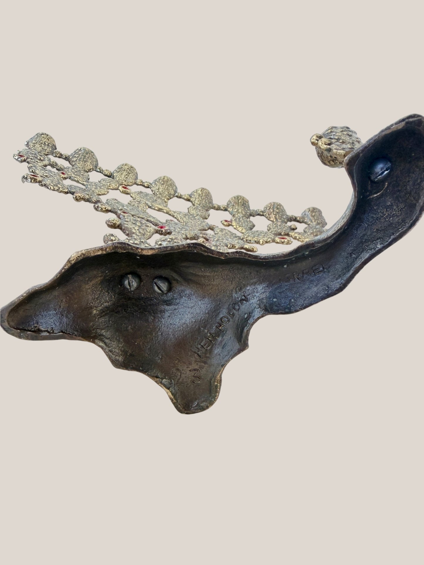 Brass Cactus Menorah by Hen Holon