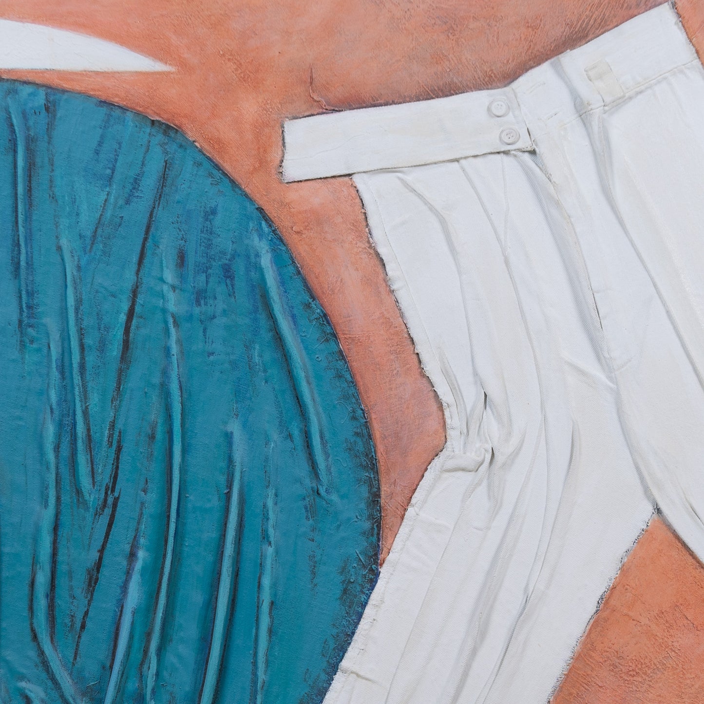 Mixed Media Abstract Painting with Denim by Sara Freeman