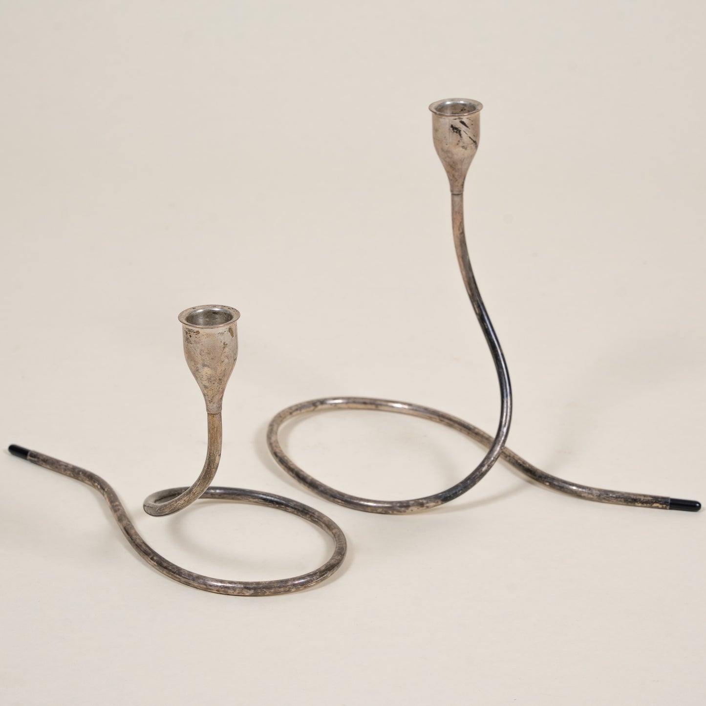 Marion Anderson Noyes for Towle Serpentine Sterling Silver Candlestick Pair