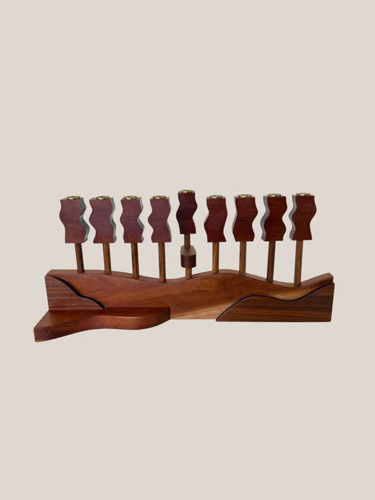 Handmade Walnut Menorah by Ed Cohen 1996