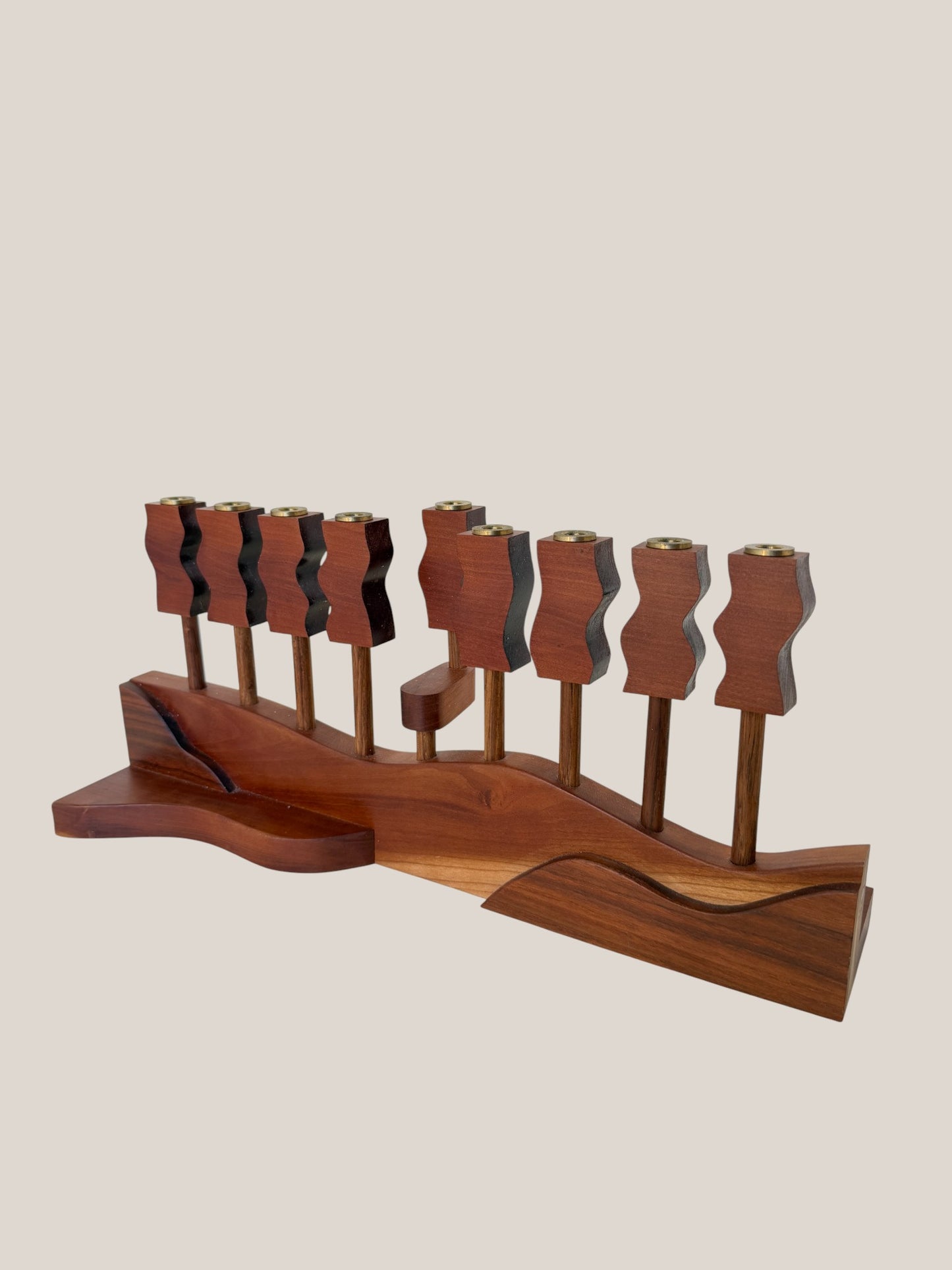 Handmade Walnut Menorah by Ed Cohen 1996