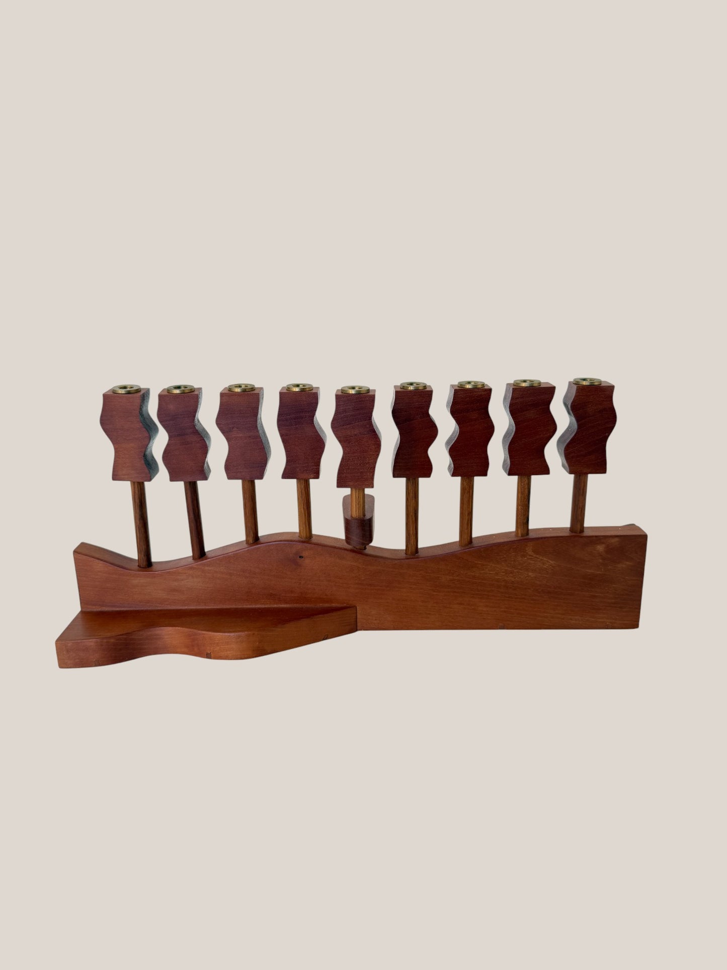 Handmade Walnut Menorah by Ed Cohen 1996