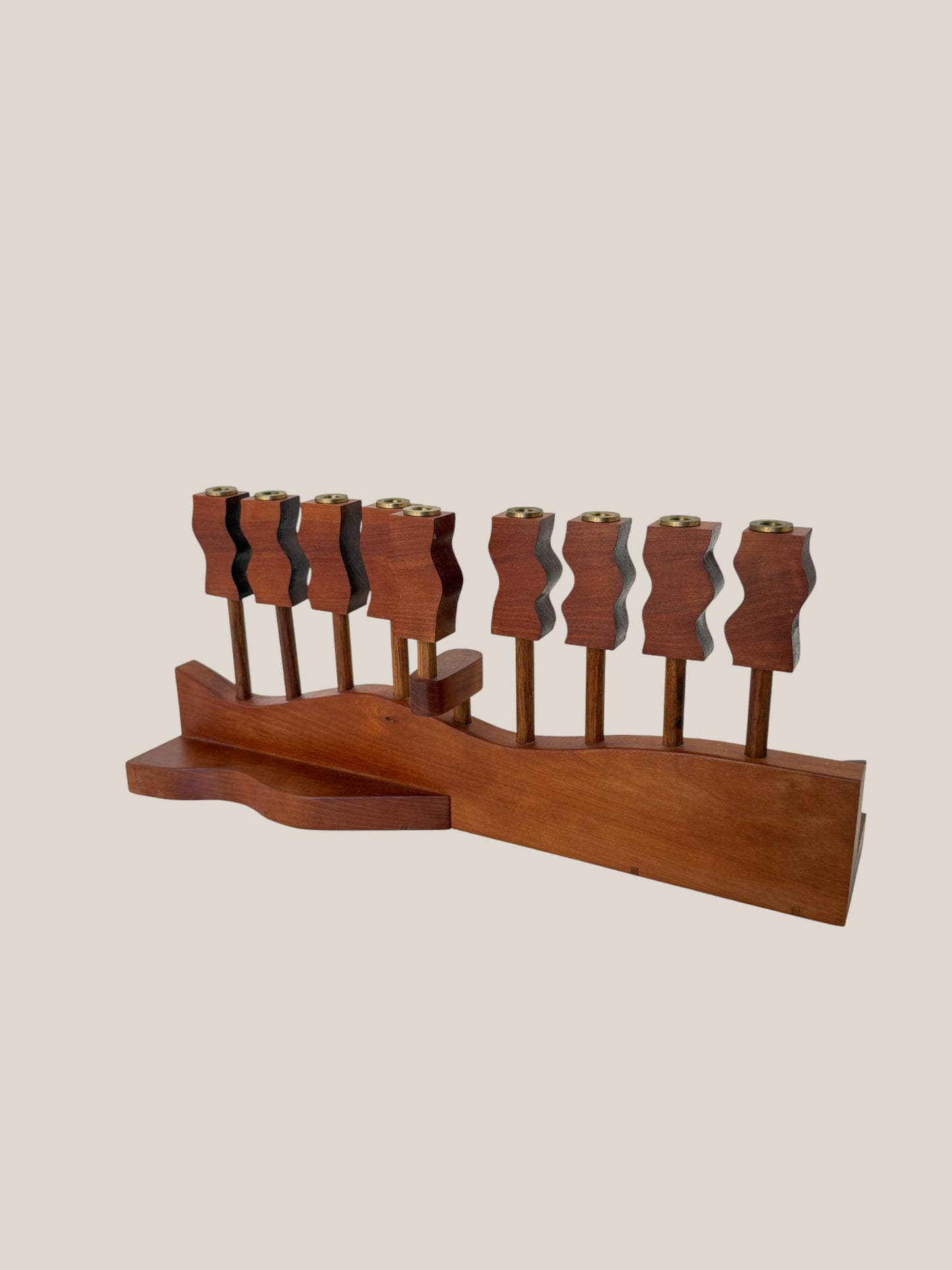 Handmade Walnut Menorah by Ed Cohen 1996