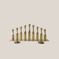 Solid Brass Modernist Menorah by Sid Goldberg 1998