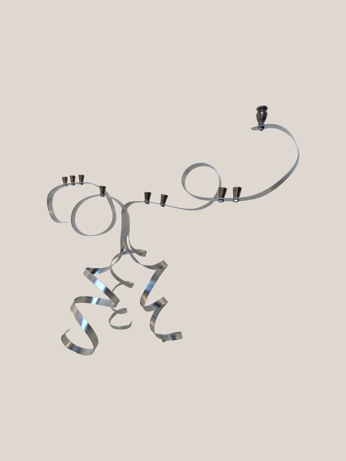 Whimsical Stainless Steel Menorah by Fluffy Palmer 1999