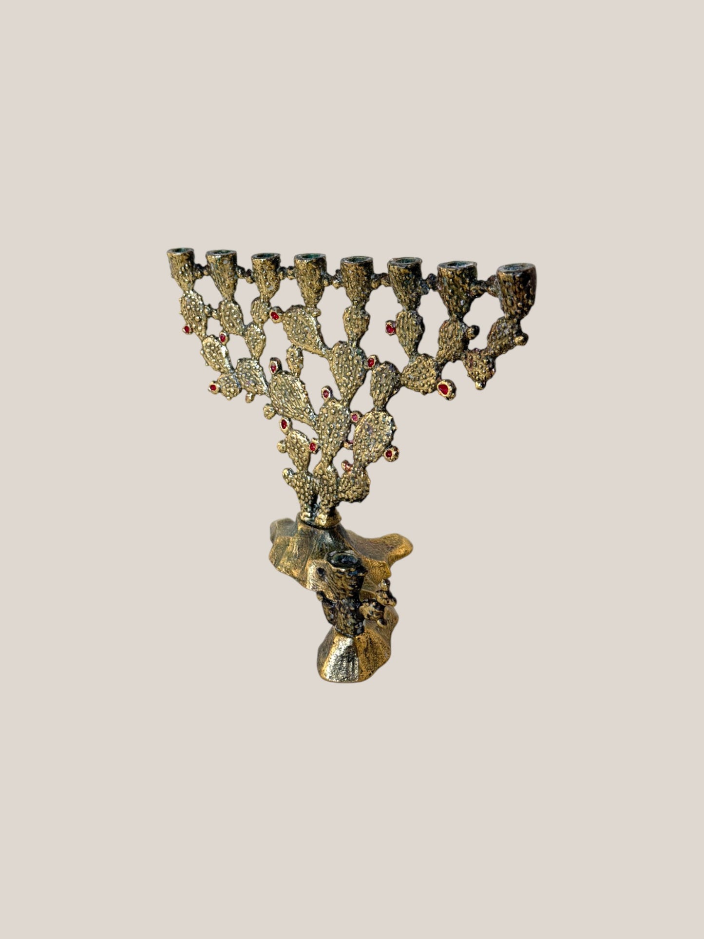 Brass Cactus Menorah by Hen Holon