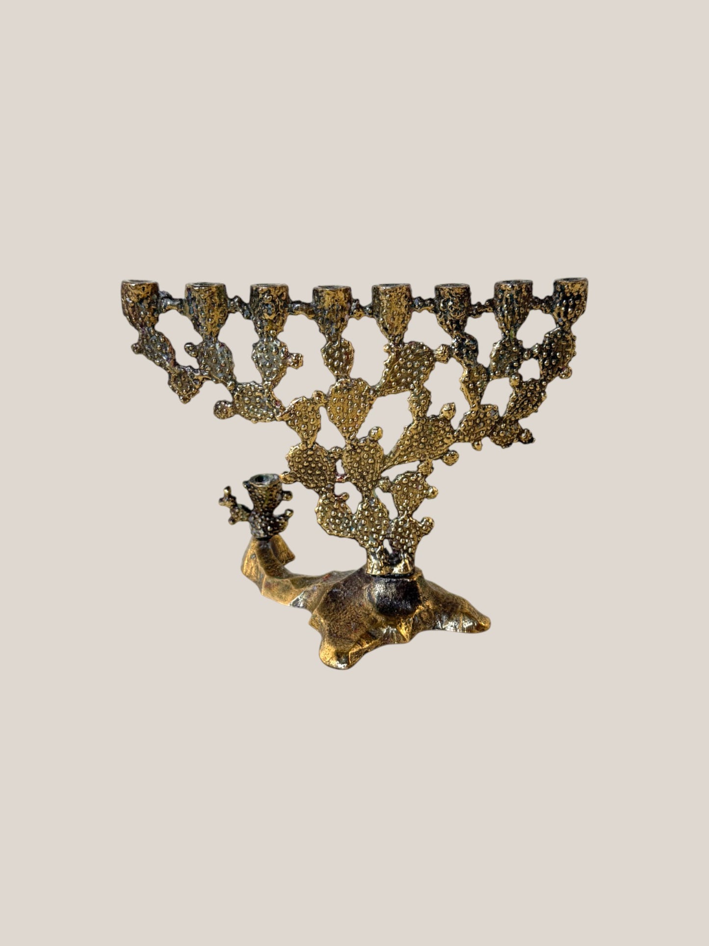 Brass Cactus Menorah by Hen Holon
