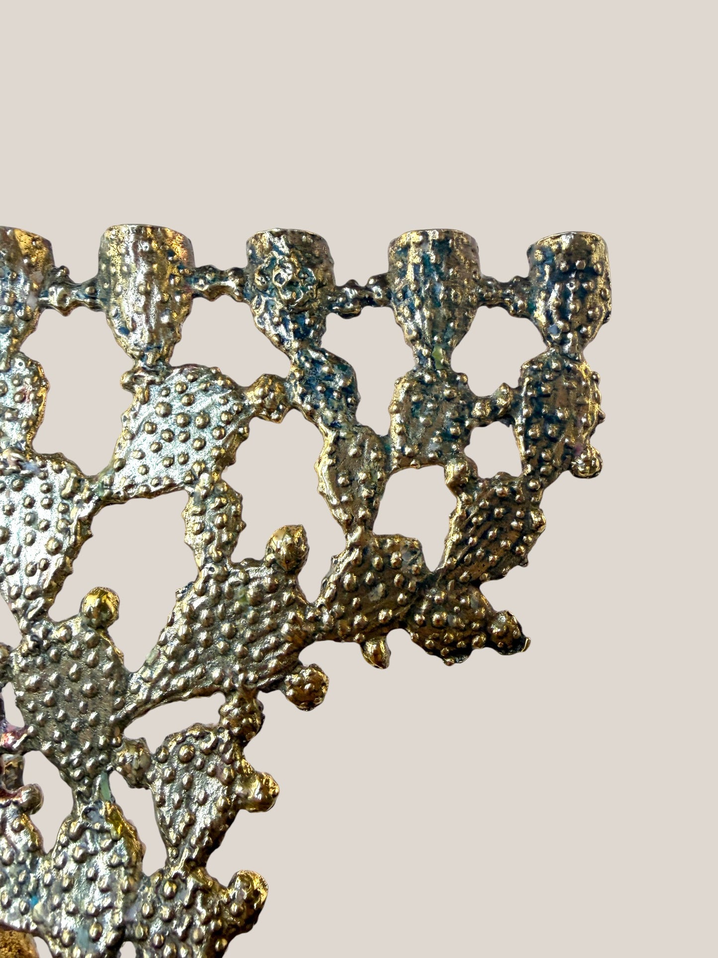 Brass Cactus Menorah by Hen Holon