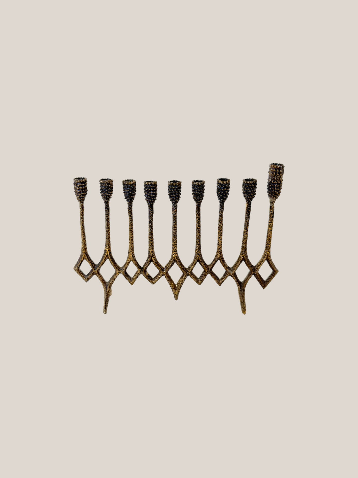 Brass Brutalist Menorah
