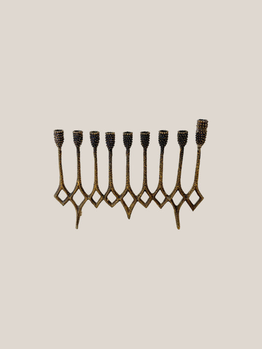 Brass Brutalist Menorah