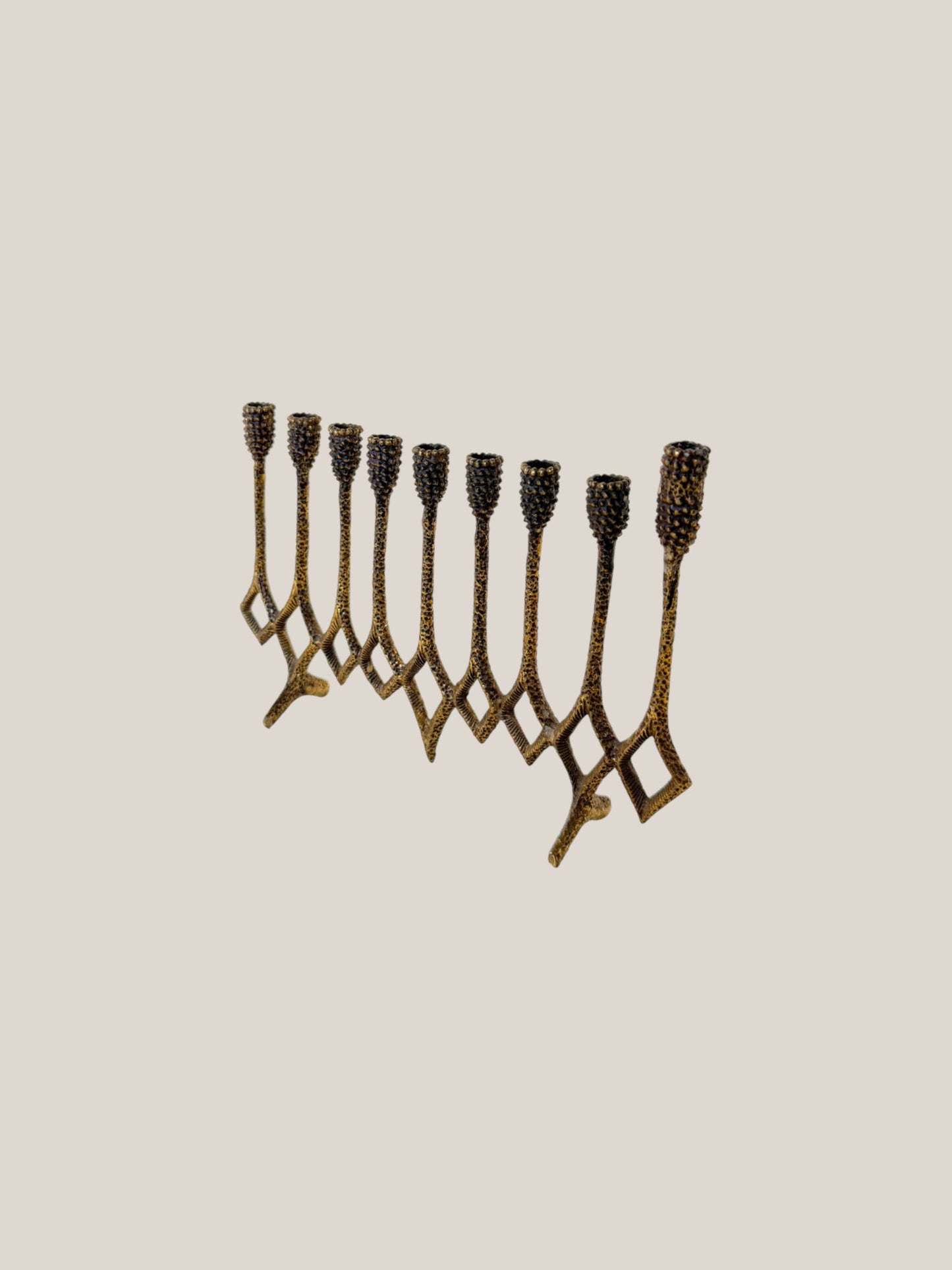 Brass Brutalist Menorah