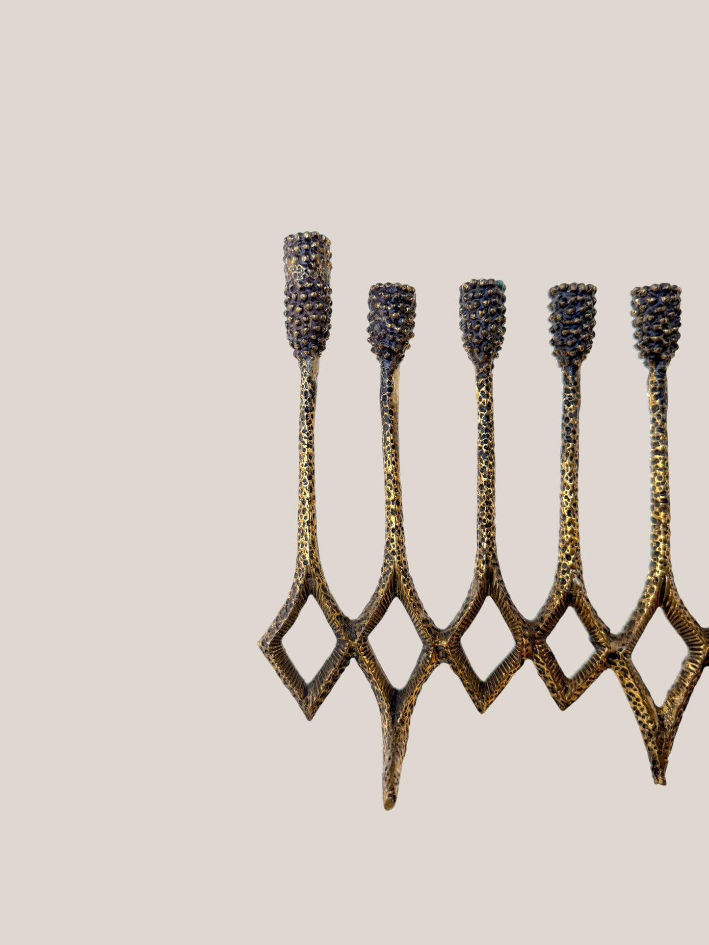 Brass Brutalist Menorah
