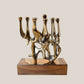 Brass Sculptural Menorah by Eli Karpel
