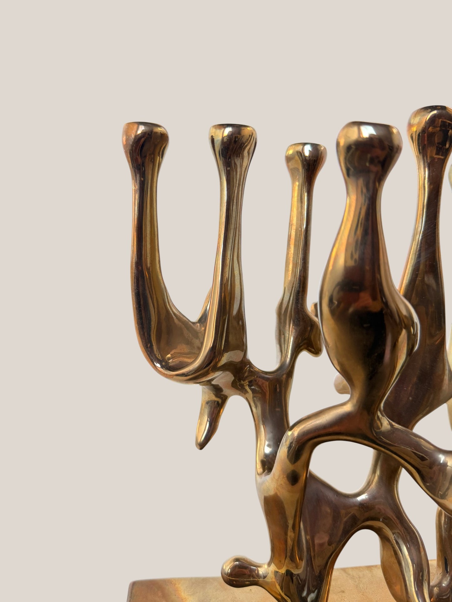 Brass Sculptural Menorah by Eli Karpel