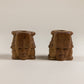 Figural Carved Wood Candle Holders